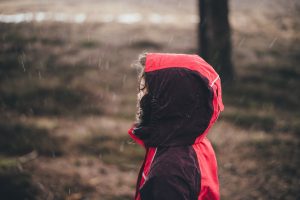 An image of a Child in a Waterproof Coat in the Rain